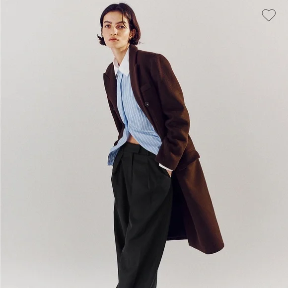 Alex Eagle X J. Crew Double-Breasted Overcoat Dark Brown Size 4 - Picture 6 of 13